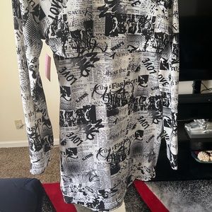 Two piece black and white comic style dress. Never worn before.